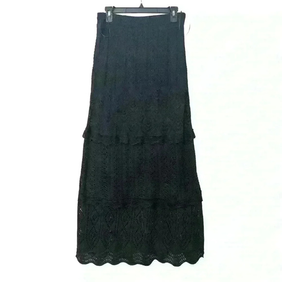 NWT Solitaire Sleeveless Crochet Top and Maxi Skirt Set, Size L - Black - Picture 6 of 6